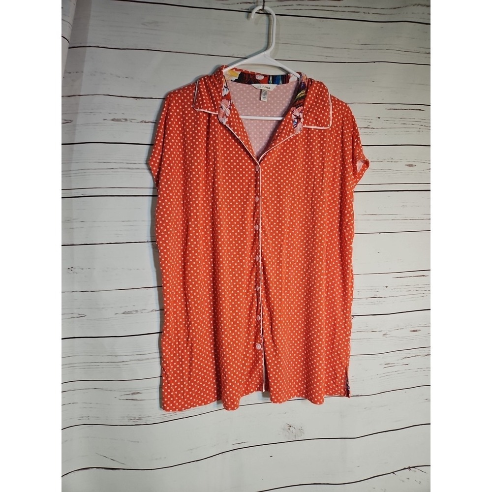 Soma Polka Dot Short Sleeve Pajama Top  Size‎ XL